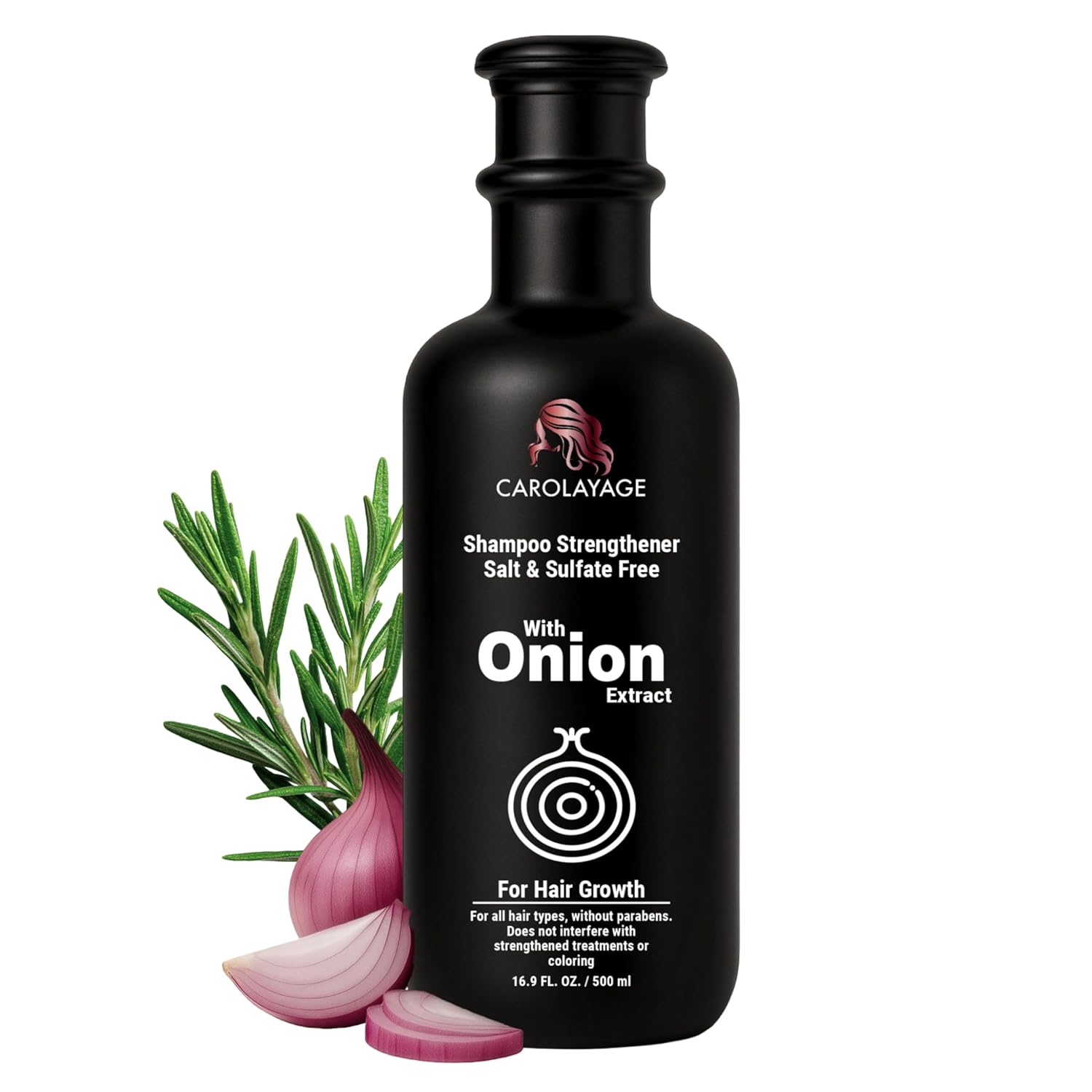 Onion Shampoo | Hair Growth & Strengthening Formula | Salt-Free & Paraben Free | Enriched with Argan Oil, Biotin, and Rosemary | Nourishes, Hydrates & Revitalizes Hair | 16.9 fl oz