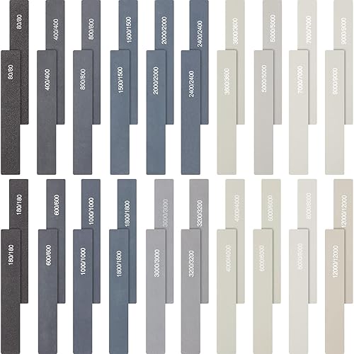 Honoson 40 piezas de palos de lijado para pulir herramientas de lijado de mini modelo barras de lijado de plástico lijadora de dedos de grano