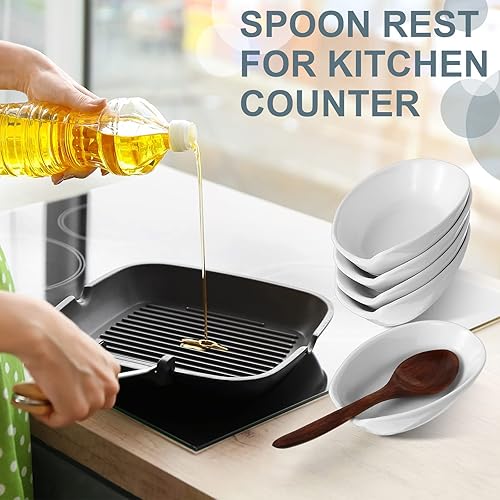 Miniatura 3 de Soporte de cuchara de cerámica de 5.1 pulgadas, soporte para cucharas de café a granel para encimera de cocina, soporte para cuchara de cocina,