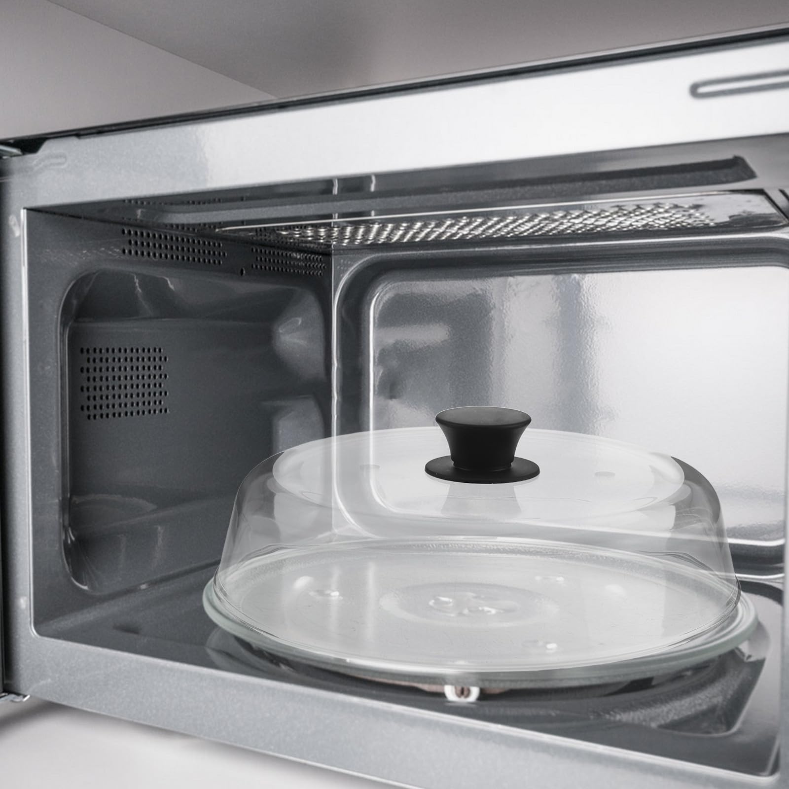 GALPADA Tapa Anti Salpicaduras para Microondas de Vidrio de Borosilicato con Ventilación, Forma de Cúpula, Transparente y Apta para Lavavajillas, Adecuado para Cocina y Uso Doméstico