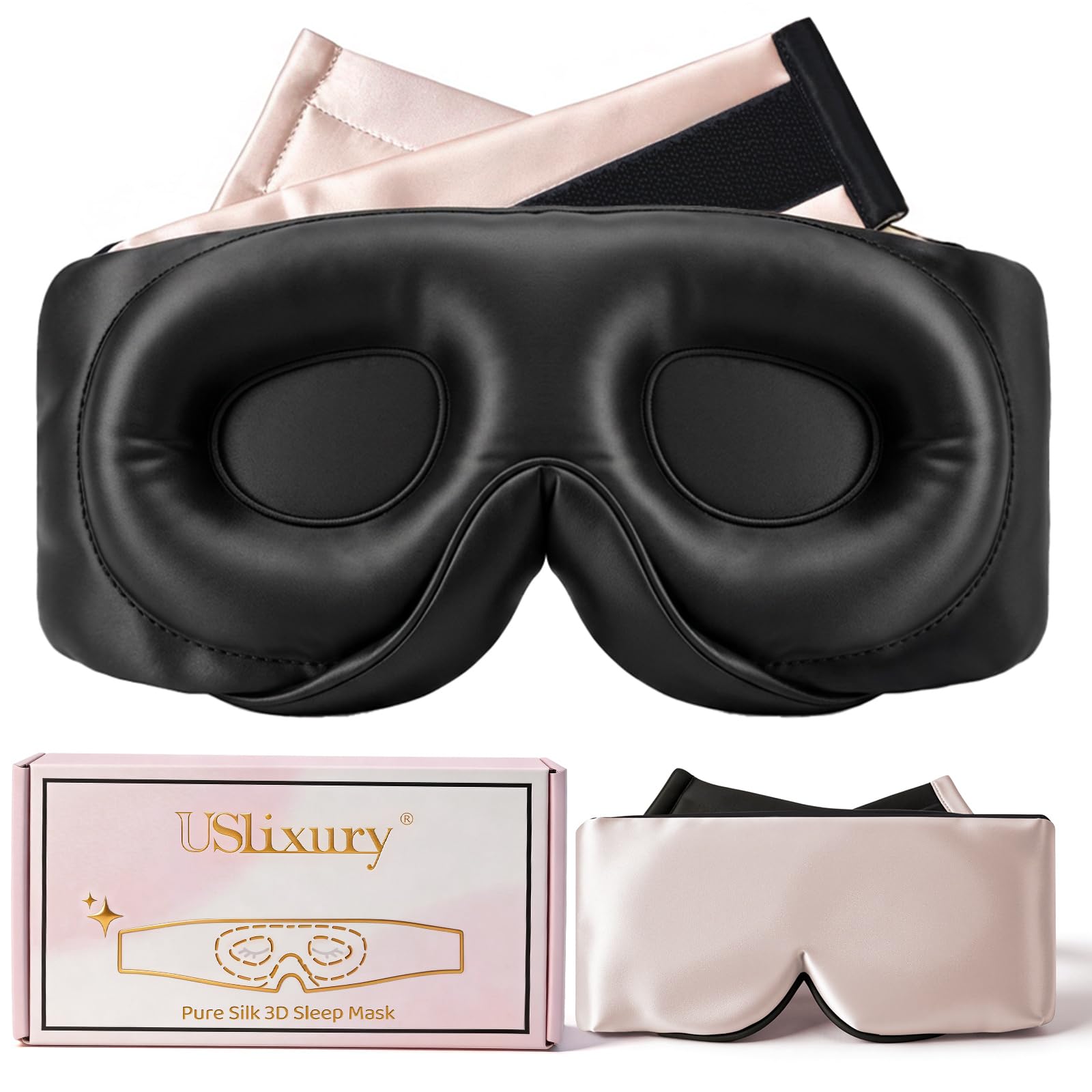 Amazon.com: USlixury Silk Sleep Mask, 3D Contoured Sleeping Masks