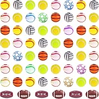 Vista 14 de 100 cuentas de pelota de tenis a granel, cuentas deportivas de tenis verdes acrílicas, cuentas espaciadoras redondas con cuerda elástica