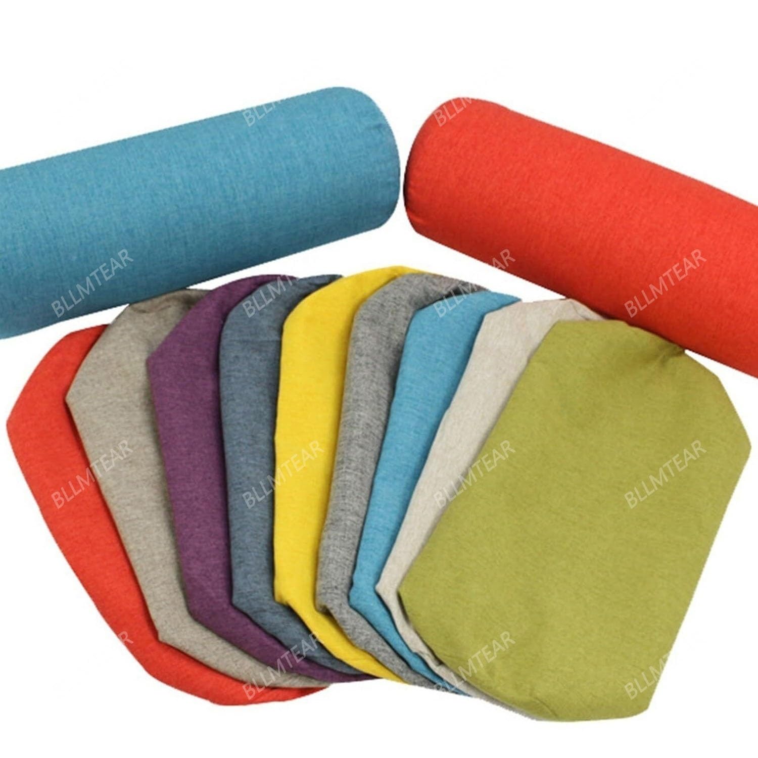 Lot de 2 Housse de Traversin Cylindrique en Lin