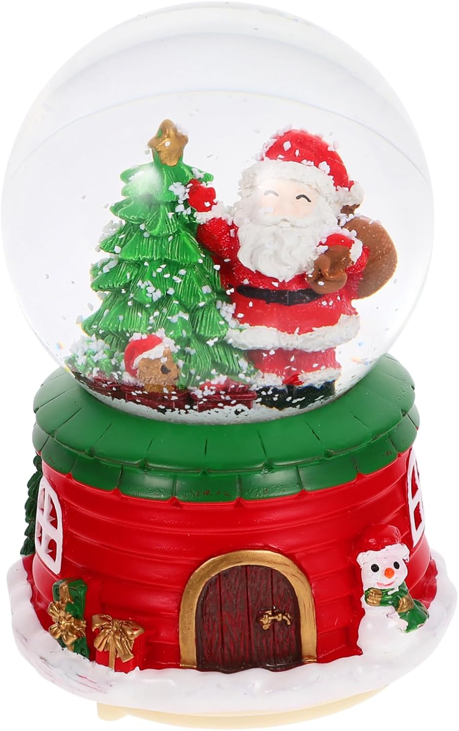 SOLUSTRE Christmas Musical Globe Santa Led Lighted Holiday Desktop Ornament Creative Decoration for Home and Festive Gatherings