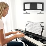 Generic Electronic Piano Music Stand, Portable Thickened Piano Score Holder Professional Compact Music Sheet for with Music Book Clip