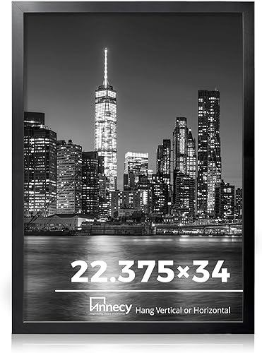 Annecy Portarretratos de 22.375 x 34 pulgadas, color negro (paquete de 1), marco de fotos de 22.375 x 34 pulgadas para decoración de pared, estilo