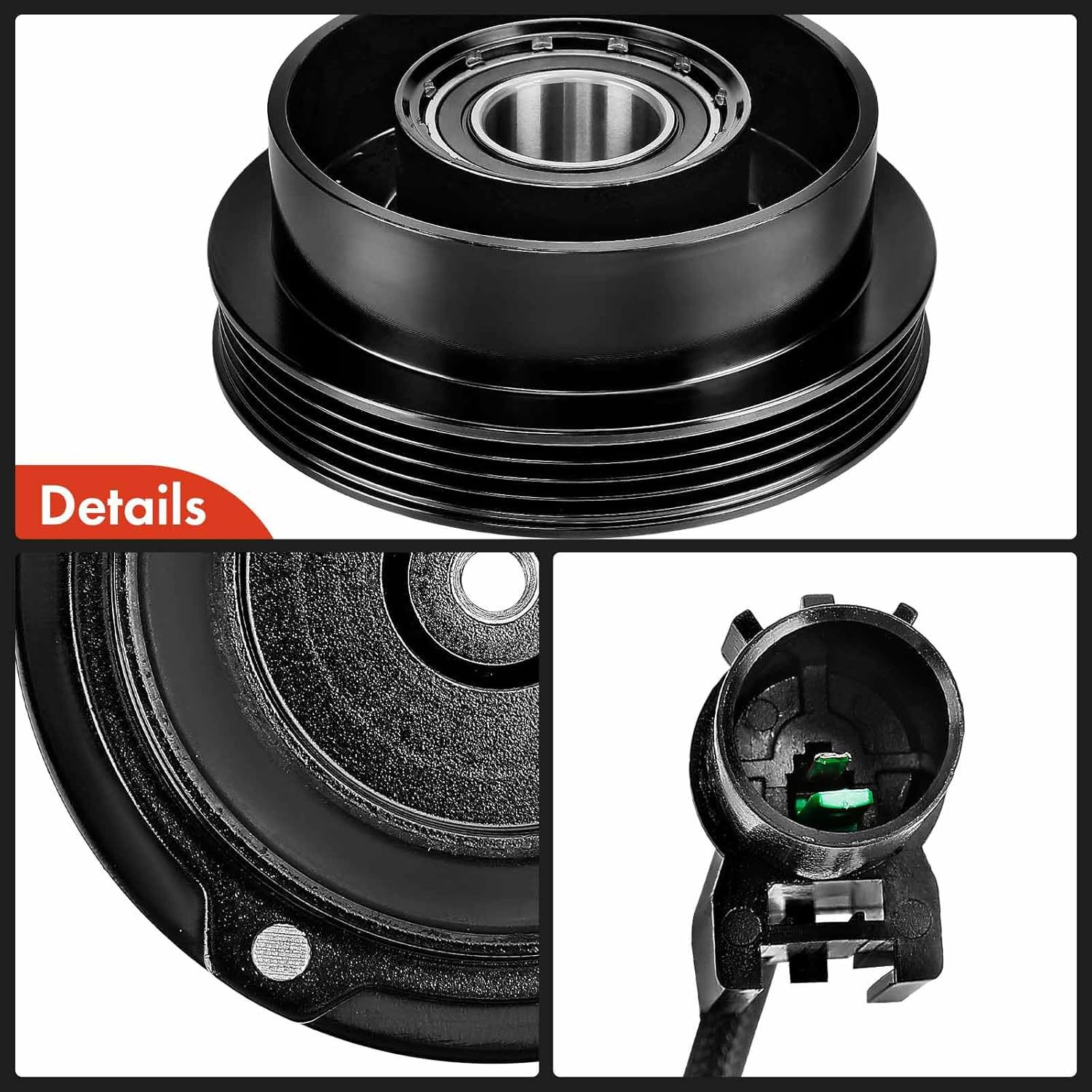 A-Premium Air Conditioner AC Compressor Clutch Kit Compatible with Kia Sportage 2009-2010 & Hyundai Tucson 2008, 2.0L