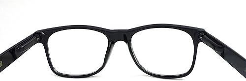 Miniatura 4 de Lentes transparentes templados de marco con resorte negros de gran tamaño Retro Nerd Geek anteojos