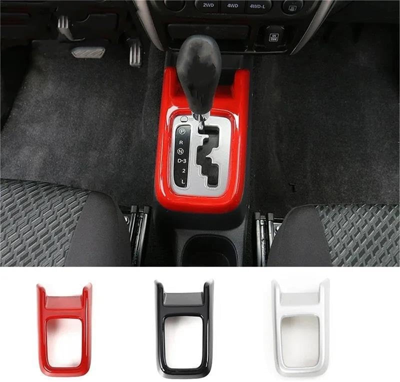 Wivplex Listwa dekoracyjna, do dla Suzuki Jimny 2007 Panel zmiany biegów Dekoracja Pokrywa Wykończenia Naklejki Wnętrze samochodu listwa ozdobna deski rozdzielczej samochodu(Red7)