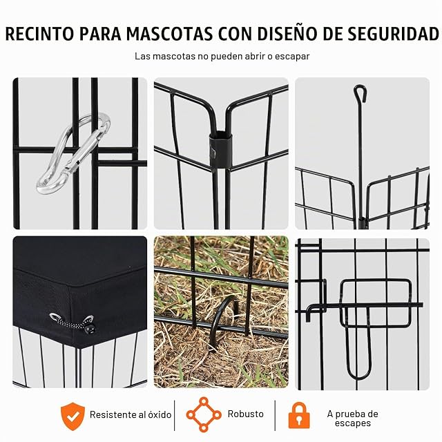 Foto 5 de 8 de VEVOR Parque de Juegos para Perros 8 Paneles de 760 mm x 610 mm