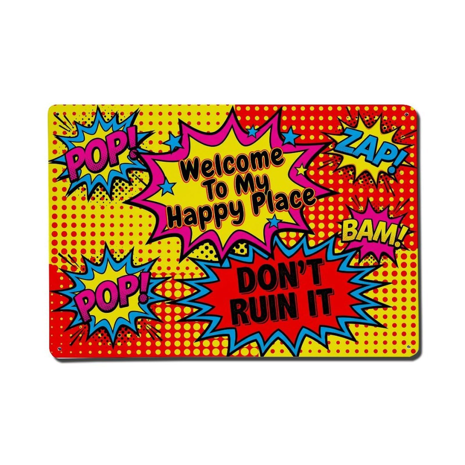 Popart Electric Lounge Humor Metal Tin Sign Plaque Wall Decor for Cafe, Club Bar, Office, Home Garden Metal Poster 8x12Inch