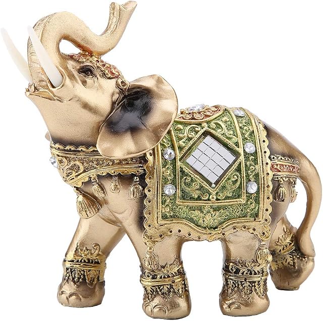 Lucky Elephant Statue, Perfect for Gift for Home Shop Decoration, Thai elephant, Feng Shui Elephant, for Reception Decoration, Good Luck Decoration, Three Sizes(L/M/S)(S)