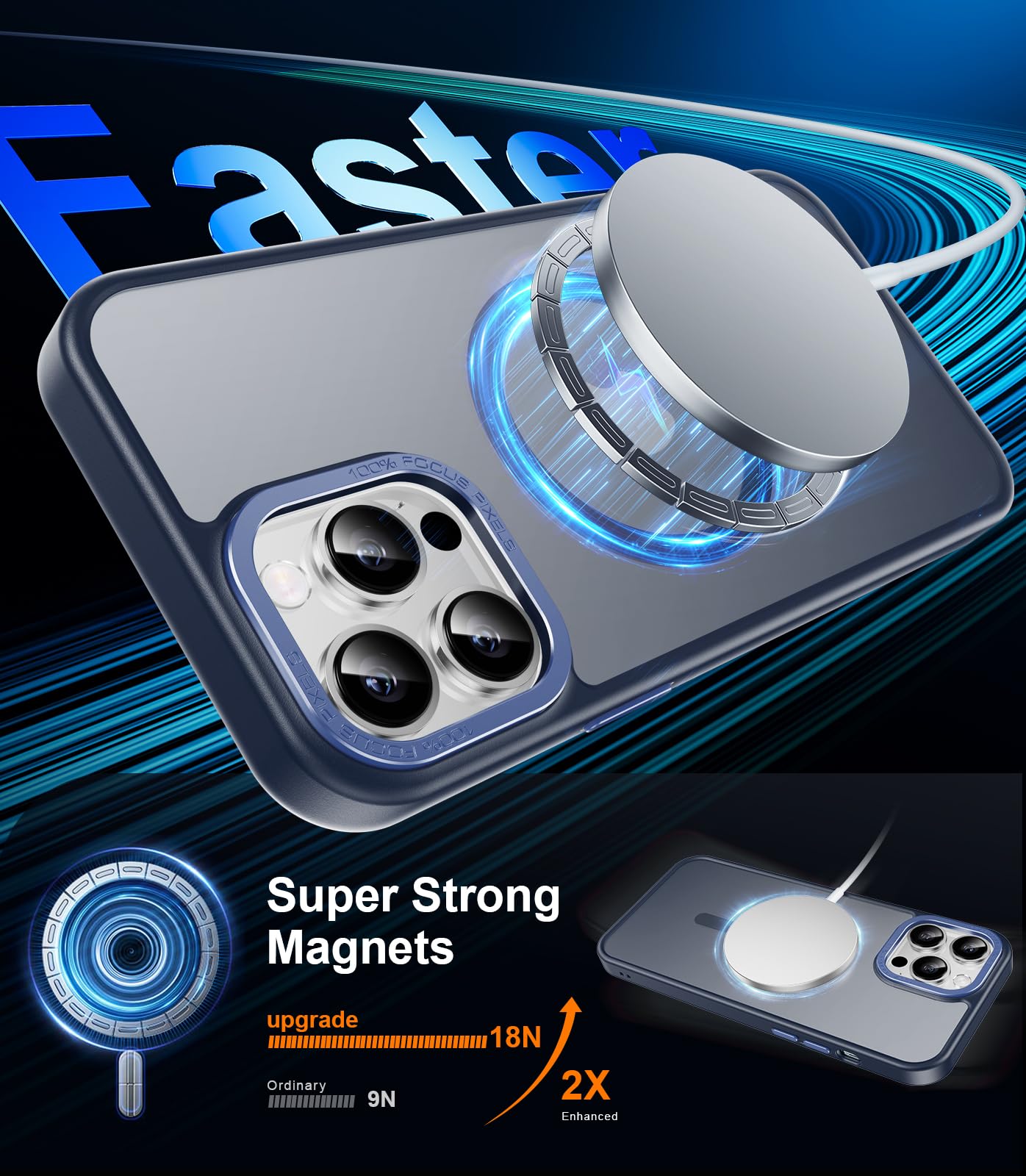 Magnetische Hülle Für IPhone 13 Pro Max Mit Ständer – Transluzent, Slim, Wireless Charging