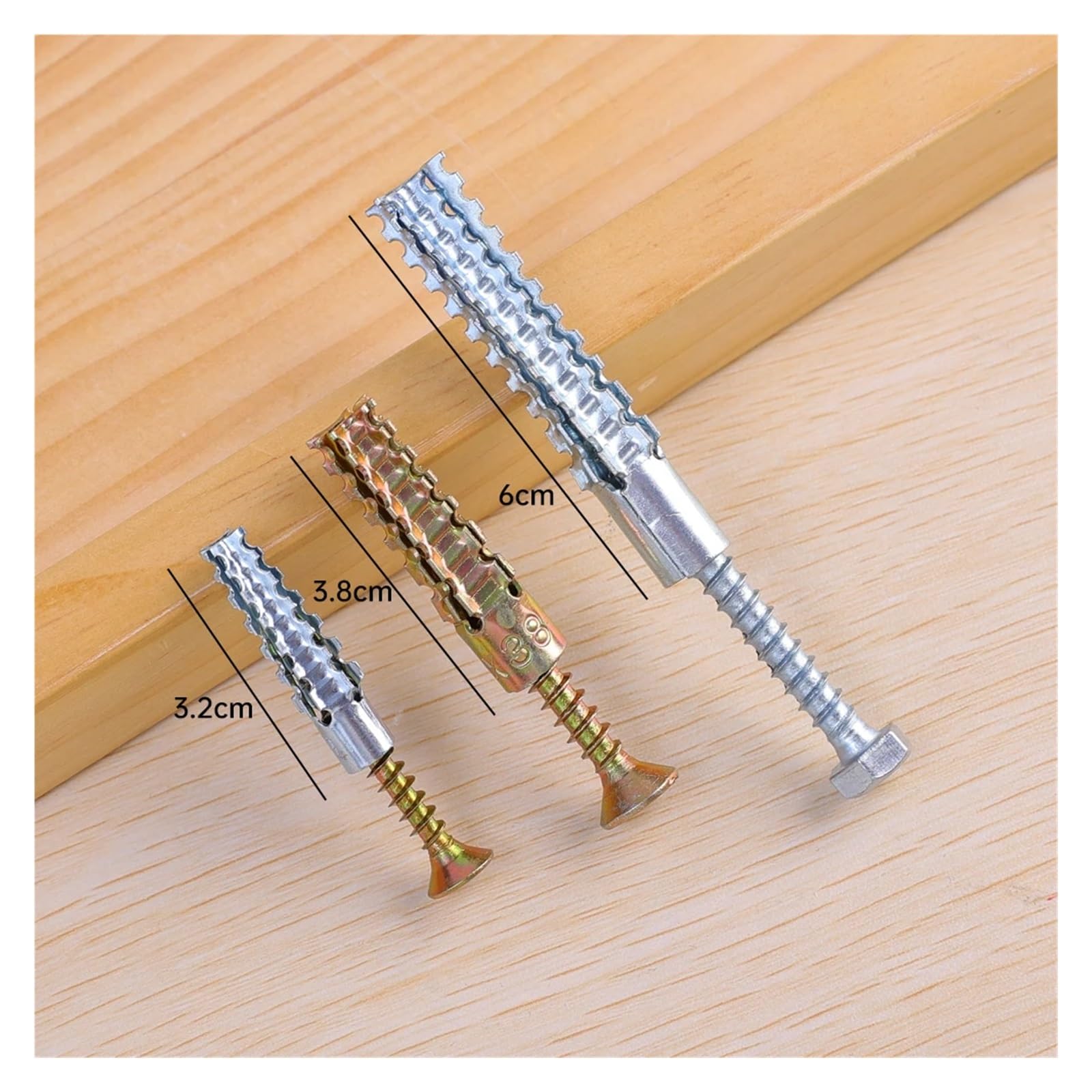 Da 10 a 50 set tubo di espansione in metallo spinoso seghettato viti di ancoraggio autofilettanti tasselli a muro for fissaggio di costruzioni in calcestruzzo(02,50PCS)