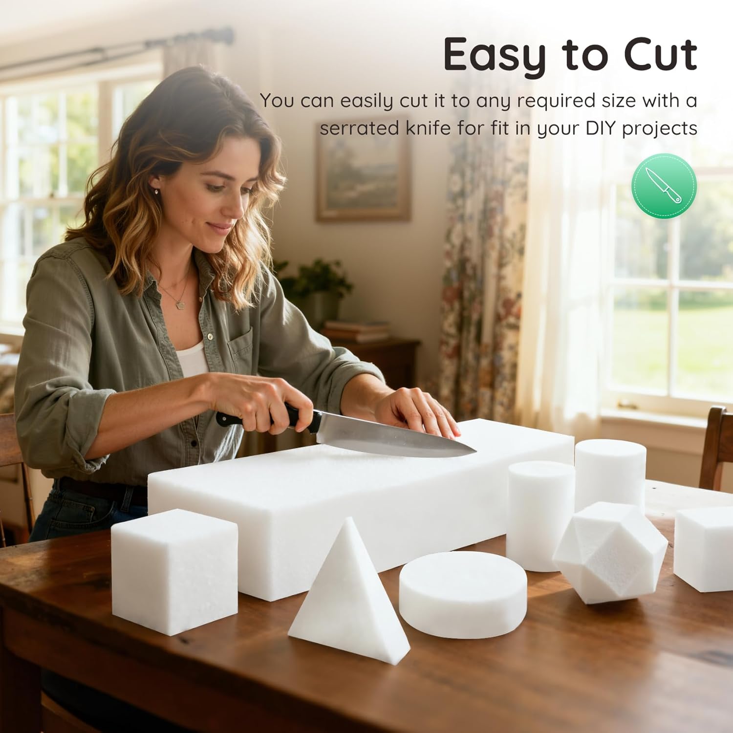 High-Density Upholstery Foam Padding (2" x 24" x 72")，Memory Foam for Couch Seat Cushion Replacement, Chair Foam, Square Padding for Seats