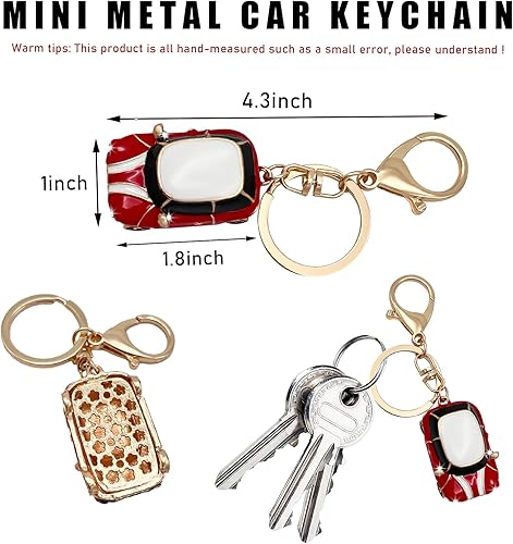Miniatura 2 de Llavero de diamantes de imitación modelo de automóvil, llavero creativo con forma de automóvil, llavero de metal 3D, regalo para hombres y mujeres,
