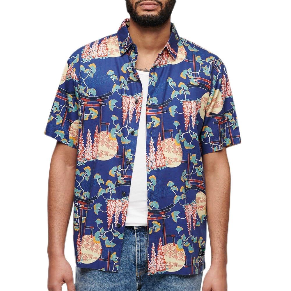 Superdry Bleu Shirt Hawaïenne