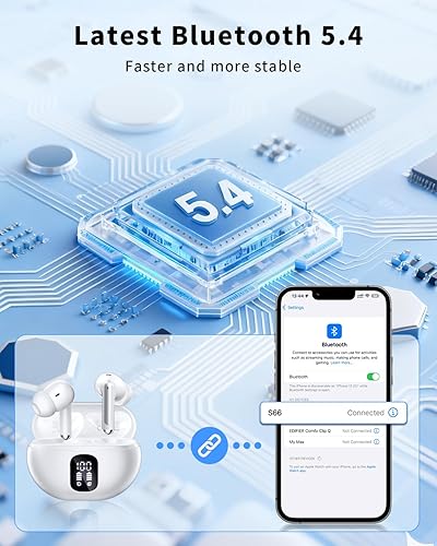 Miniatura 4 de Auriculares inalámbricos, auriculares Bluetooth 5.4 con 50 horas de reproducción, auriculares estéreo de graves profundos, llamadas claras con