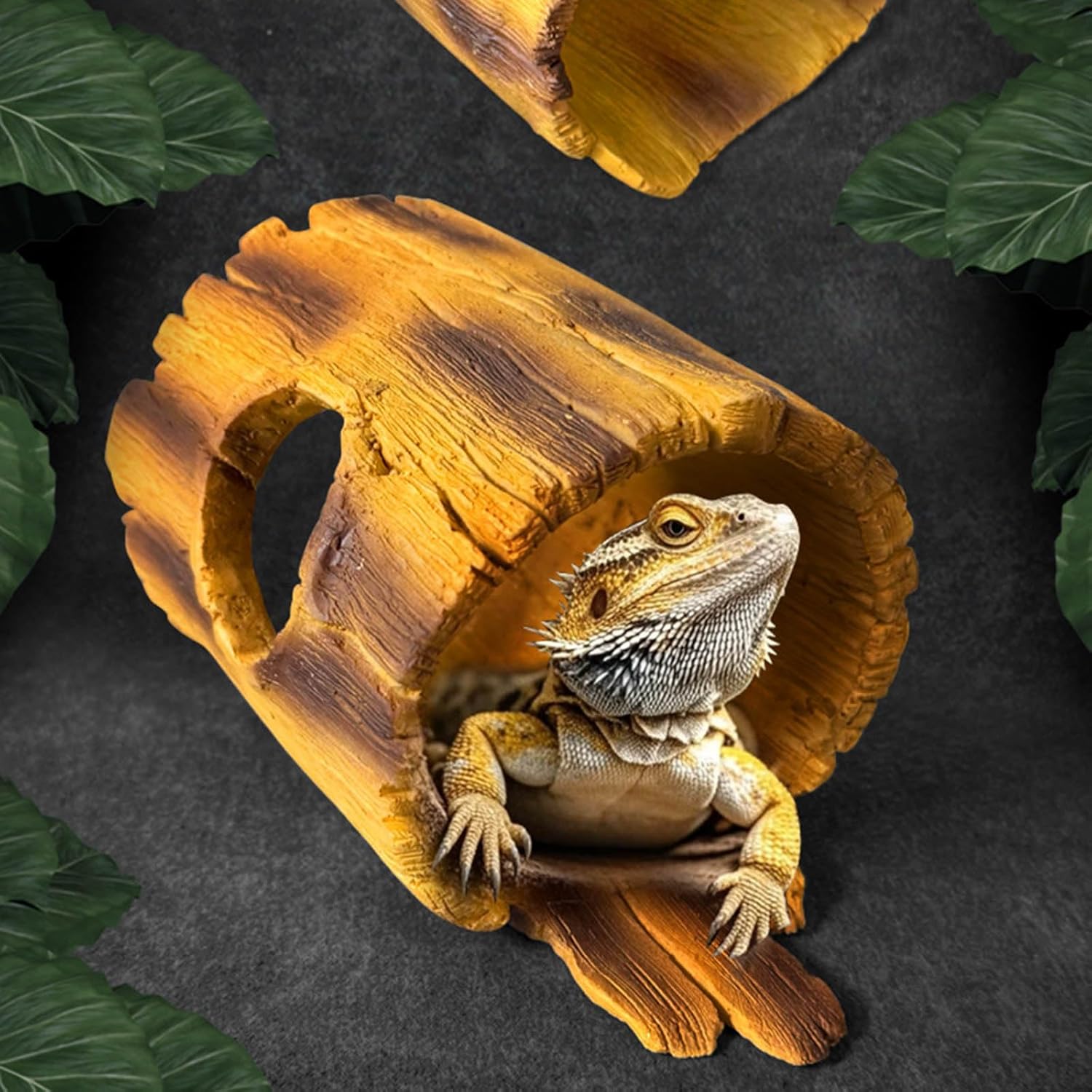 Realistic Reptiles Habitats Cave Resin Hideouts Shelter for Bearded Dragons Turtles Multifunctional Terrarium Decoration Terrarium Decors