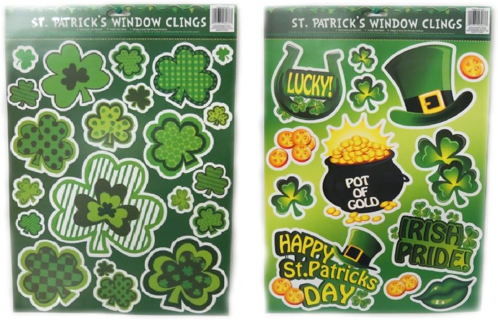 St Patrick Day Window Clings - 2 Pack