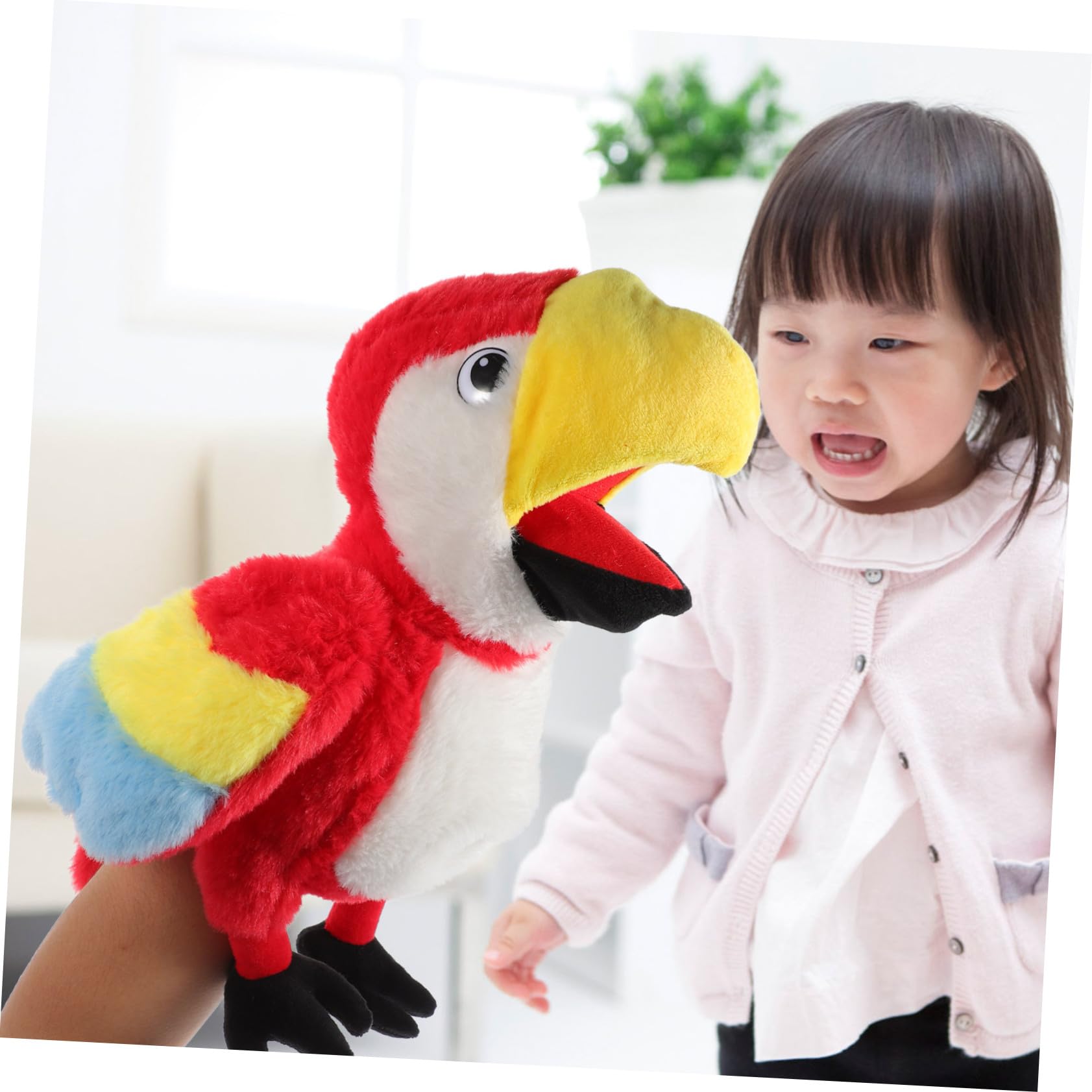 Marioneta de Mano de Peluche con Diseño de Loro Juguete Interactivo para Educación Temprana Roles para Fiestas y Cuentos Infantiles