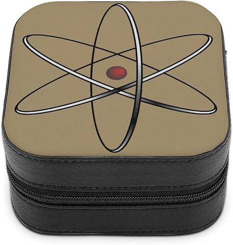 Estuche de almacenamiento de joyería de ciencia de física, organizador de joyas de cuero, caja de joyería de viaje, regalo para mujeres