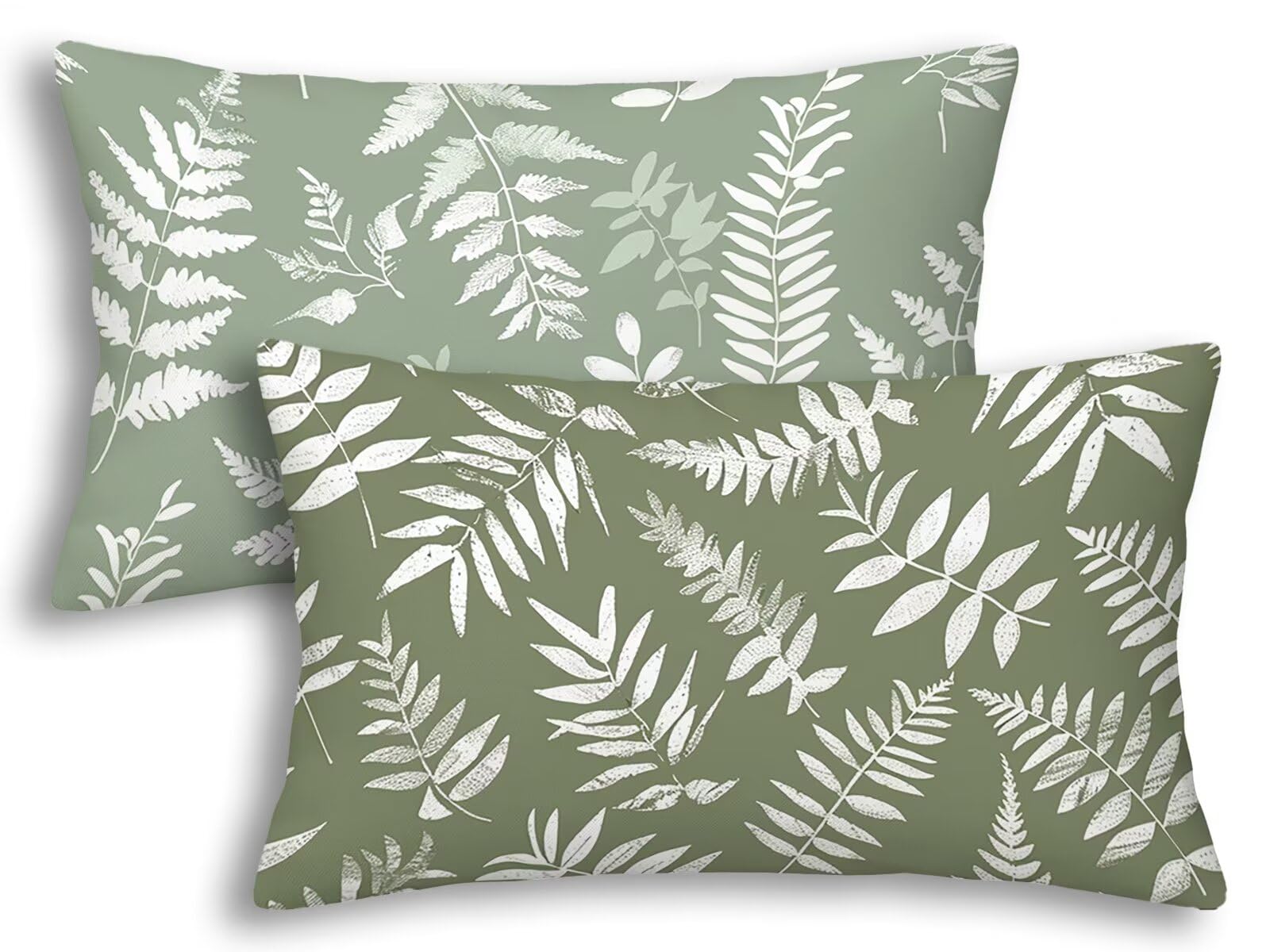 Housse coussin extérieur imperméable anti-tache vert sauge 40x80 pour protéger vos oreillers