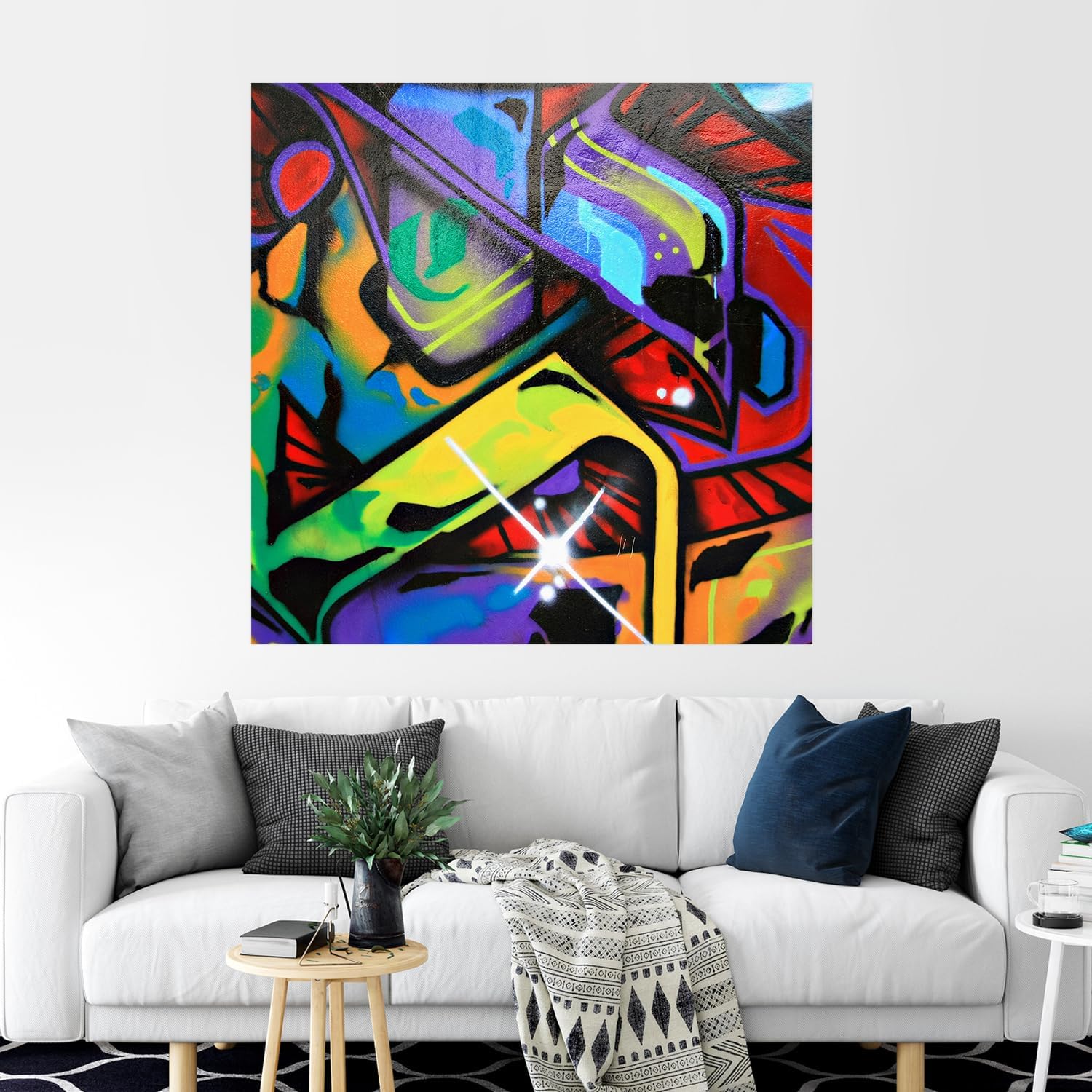 SIGNFORD Wall Mural Graffiti Removable Wallpaper Wall Sticker for Bedroom Living Room - 48"x48"