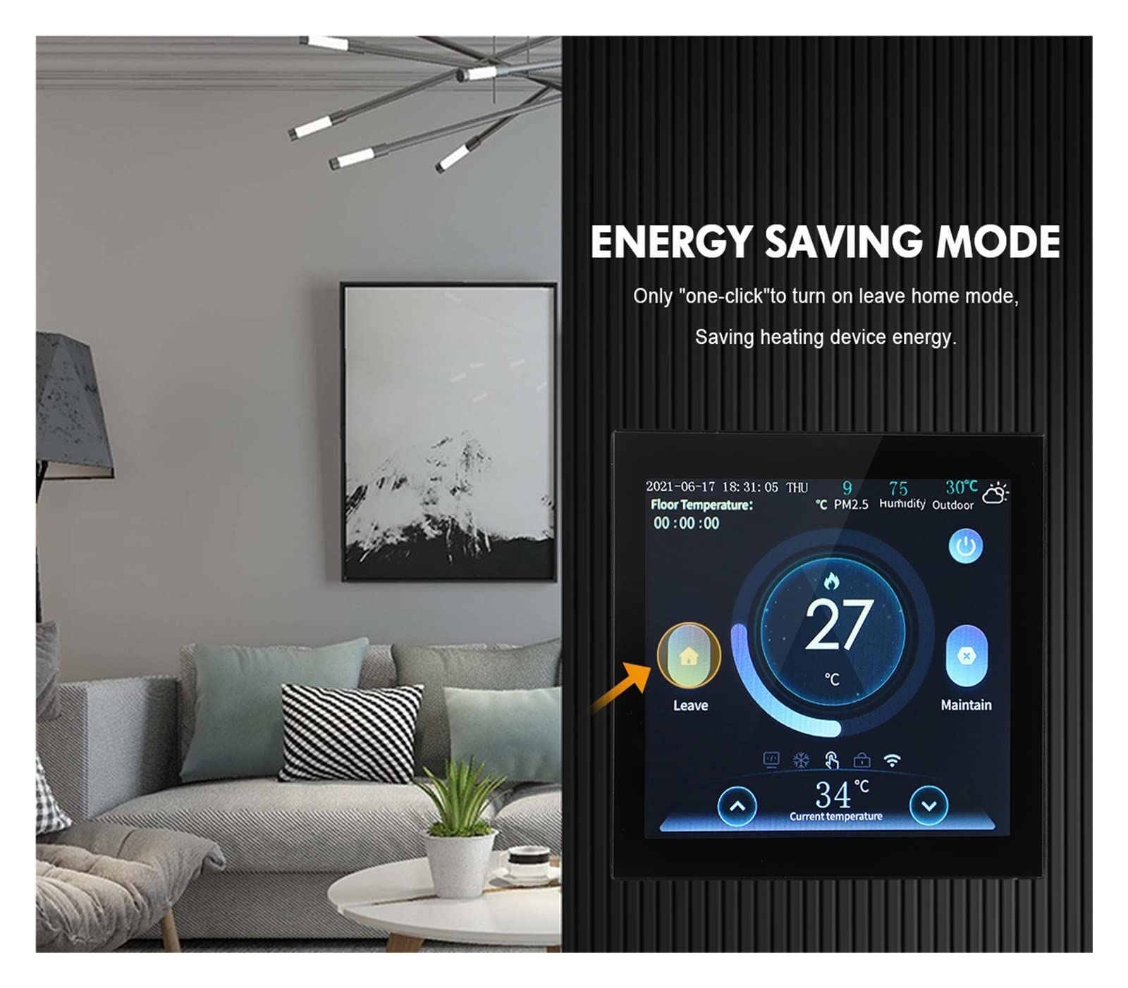 Czujnik termometru, LCD Kolor ekranu Tuya Smart Wifi Termostat elektryczny ogrzewanie podłogi/podłoga podłogowa/ogrzewanie ściany termostat ogrzewania kotła(Wit,ME160 16A)