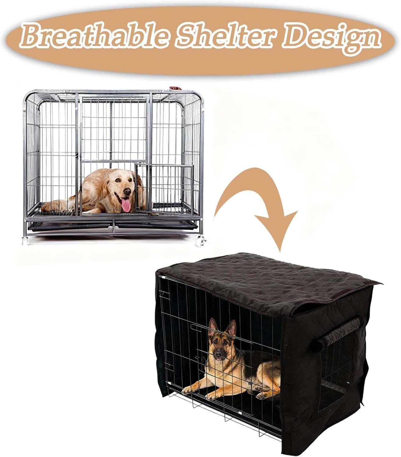 Insulated Kennel Cover, Heavy Duty Dog Shelter Blanket, Windproof Anti Freeze with Sturdy Material, Weather Resistant Cover, Protective Pet with Secure Fit, Outdoor Accessory for Puppy Cat