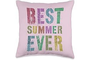 BEST SUMMER EVER Camp Last Day Vacation Sign Autographs Throw Pillow