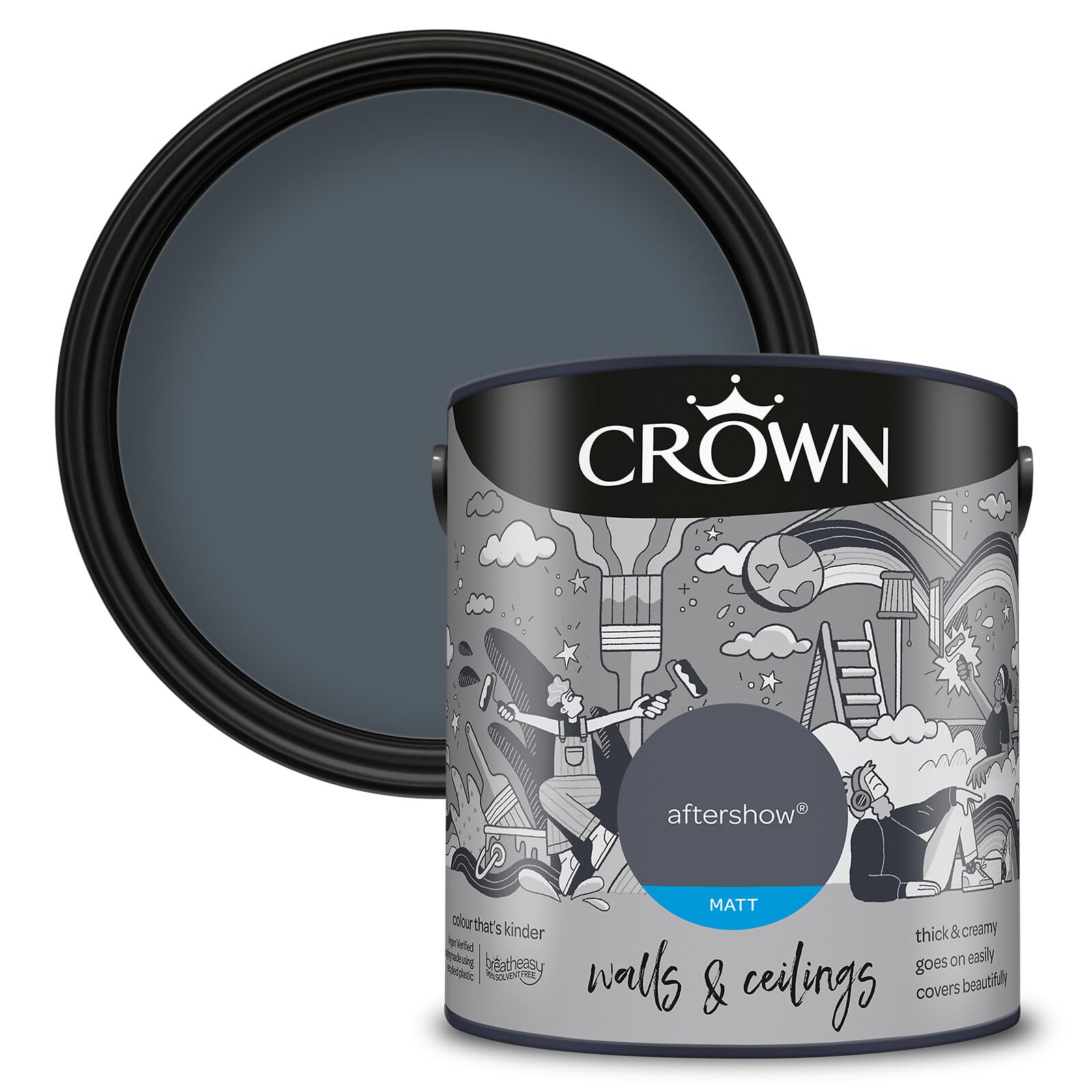 Crown Walls & Ceilings Matt Emulsion Paint, Size 2.5L, Aftershow