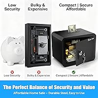 Vista 5 de Caja fuerte pequeña, cajas fuertes tipo casillero con llave y ranura para monedas, pequeñas cajas fuertes para dinero, seguridad doméstica