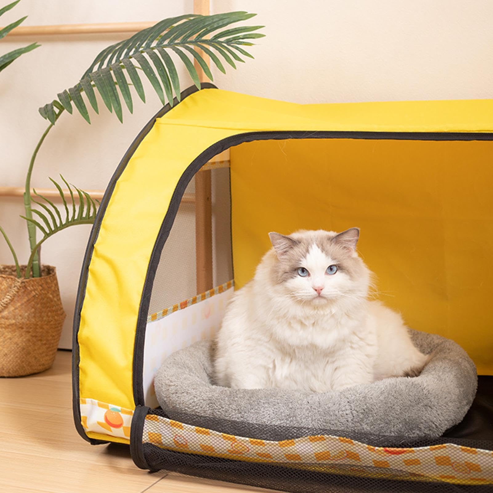 Tienda de campaña para perros – Corral plegable de tela Oxford antiarañazos para gatos | Caja de parto portátil multifuncional para gatos, casa anidada con malla transpirable para el hogar, criadero