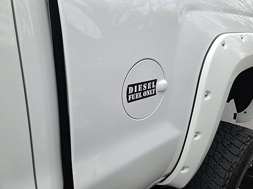 Miniatura 4 de Calcomanía de combustible diésel para puerta de combustible para Duramax Powerstroke Cummins Trucks Seleccionar color (negro brillante, 2)