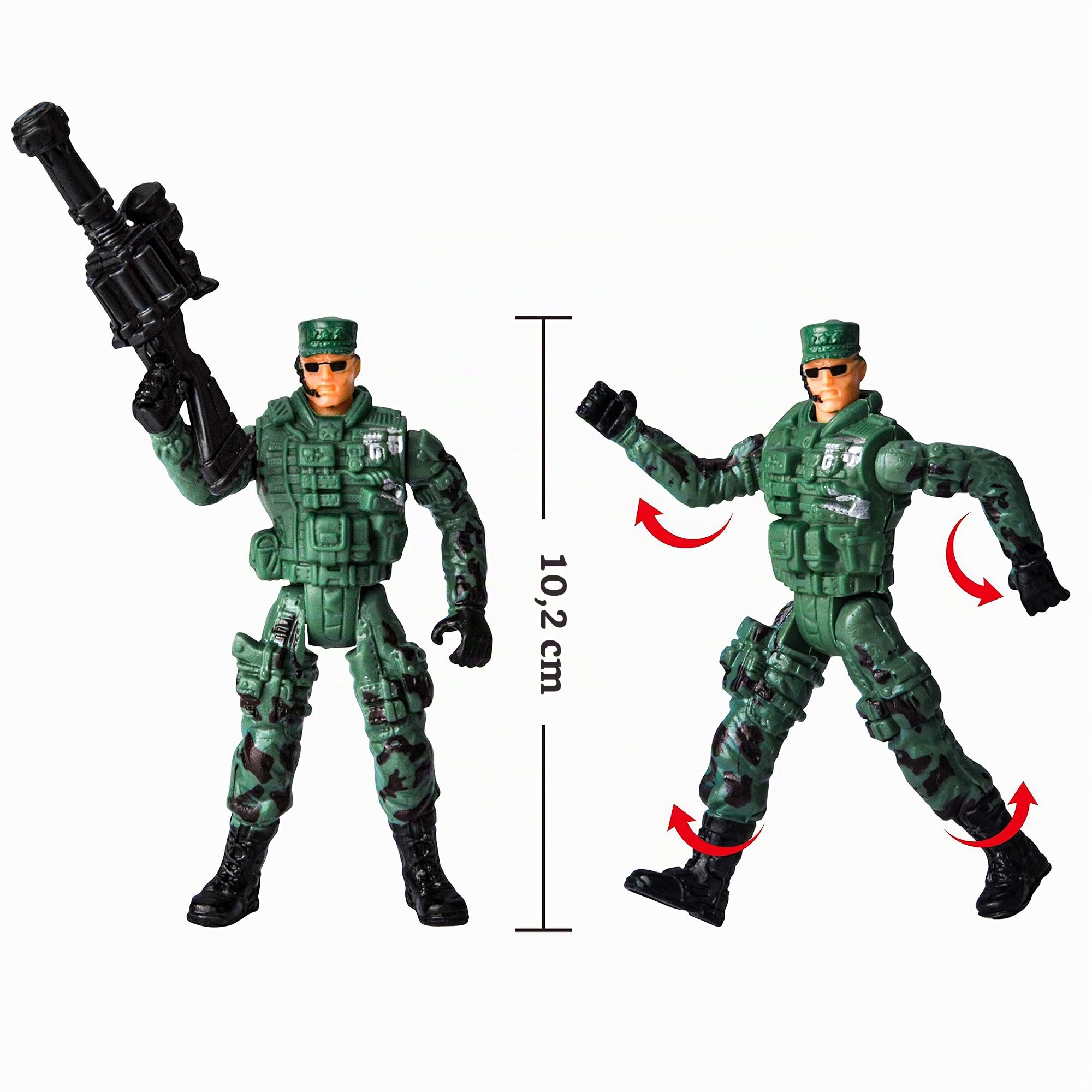 JOYIN Véhicules Militaires Ensemble de Jouets d'Hélicoptère de Transport à Friction avec Sirène Lumineuse et Sonore, et Soldat Armée Hommes Figurines pour Enfants