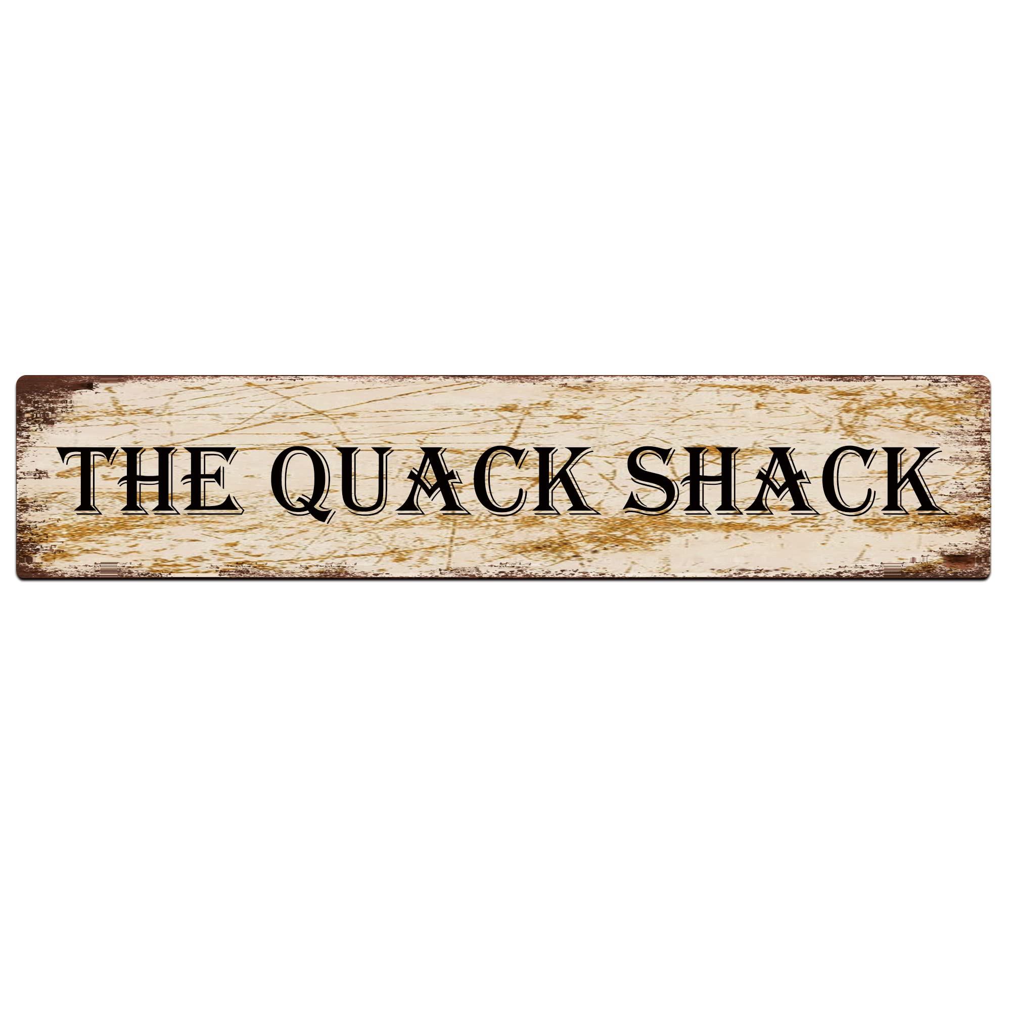 Jkfcbftp A1019 The Quack Shack Sign Vintage Metal Sign Retro Metal Plaque Bar Pub Poster Wall Art Decor Tin Sign 4X16 Inch