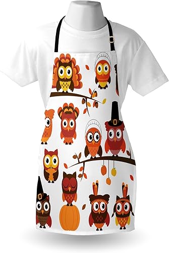 Miniatura 3 de Lunarable Delantales de temporada multicolor impresos digitales, naranja marrón