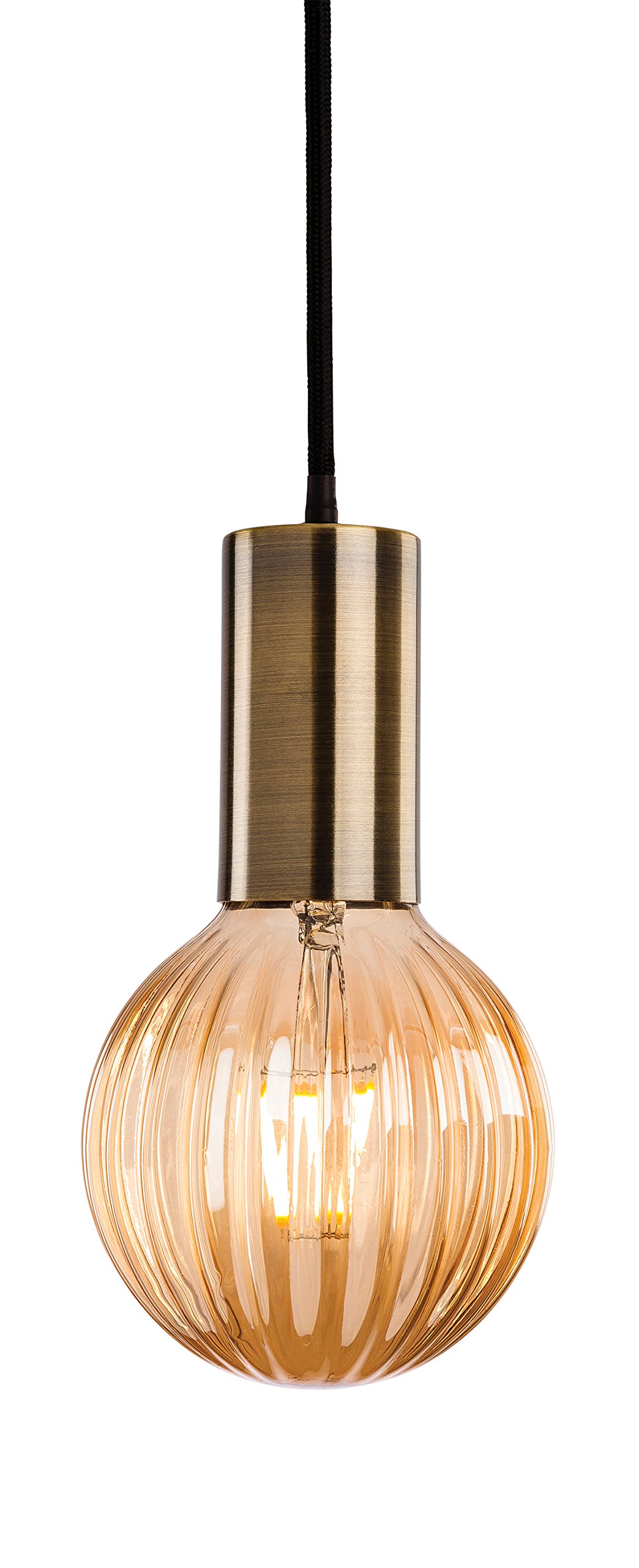 Hudson Pendant, Antique Brass Finish with Decorative LED Lamp