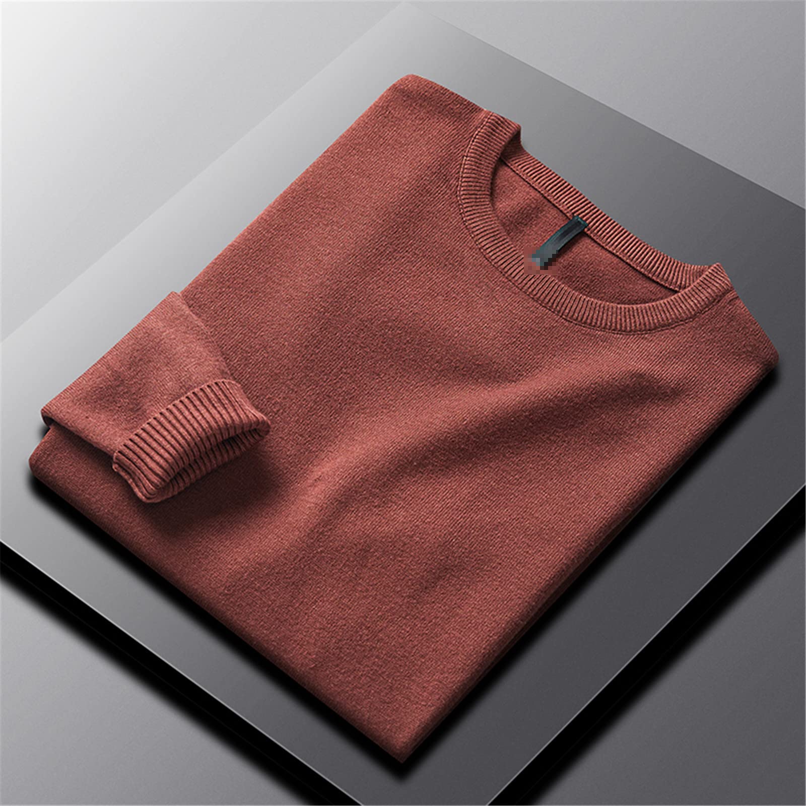Vogrtcc Otoño Invierno Hombres O-cuello Jersey Suéter Hombre Color Sólido Grueso Caliente Parte Inferior Camisa Hombre Ropa