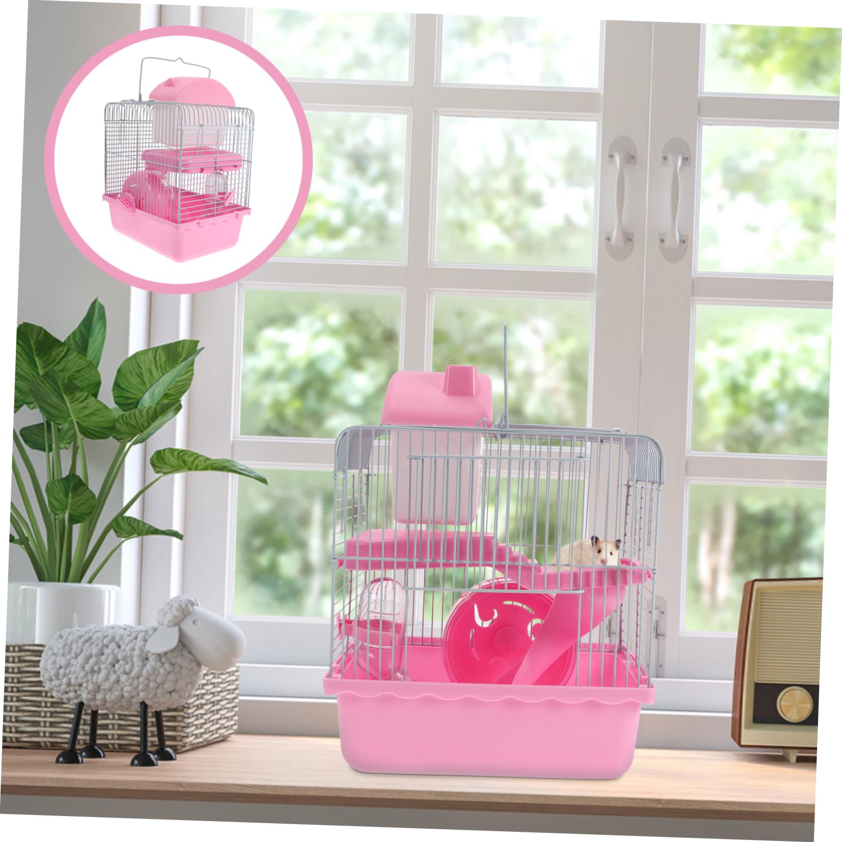 Toddmomy Cage à Hamster Double Couche en Plastique Rose, Petite Maison pour Hamster, Cachette pour Animaux de Compagnie, Jouet Rat, Usage Intérieur