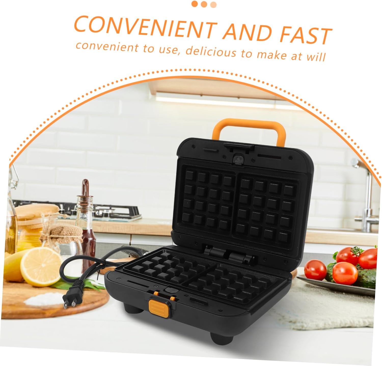 1set Multi-function Waffle Maker and Sandwich Toaster Compact Design for Breakfast Easy to Clean Non-stick Plates for Home Kitchen and Dorm