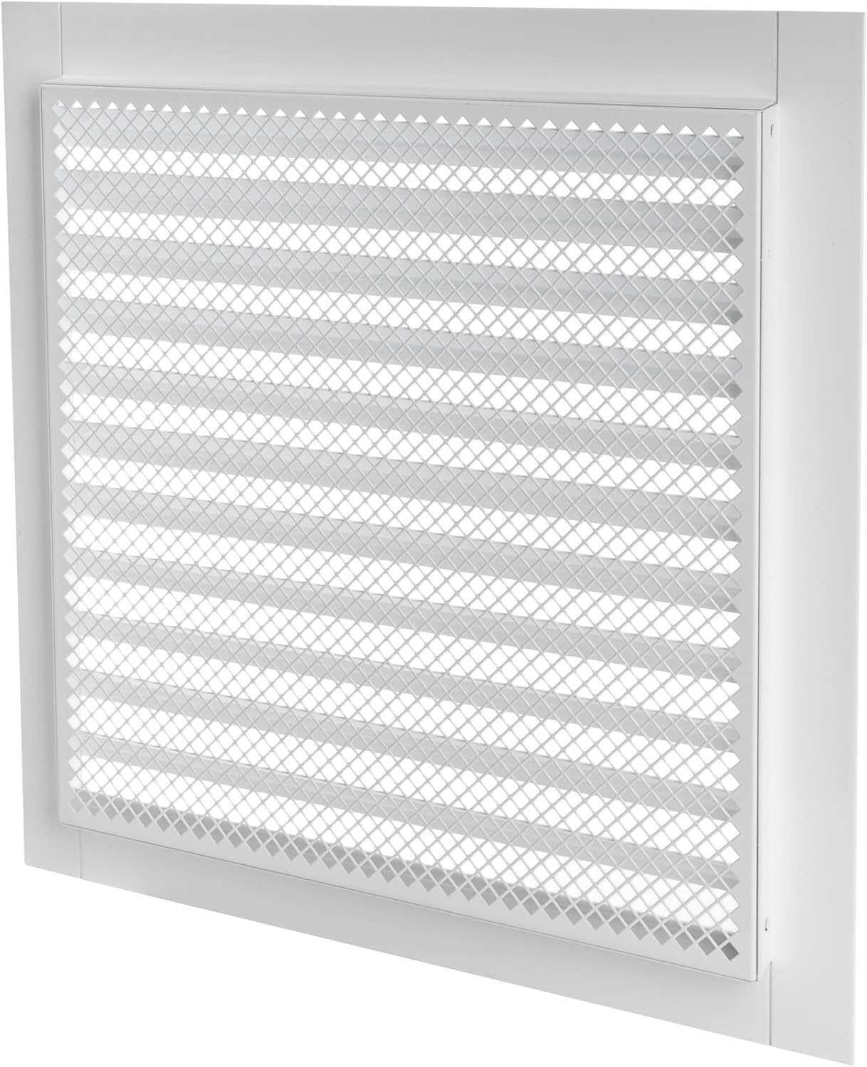 Repa Market 12 x 12 Inch (Duct Opening Size) White Galvanized Steel Gable Vent - Shed Vents with Screen - Square Wall Vent - Outside Vent Covers for House - Ceiling Air Vent Covers - Return Air Vent