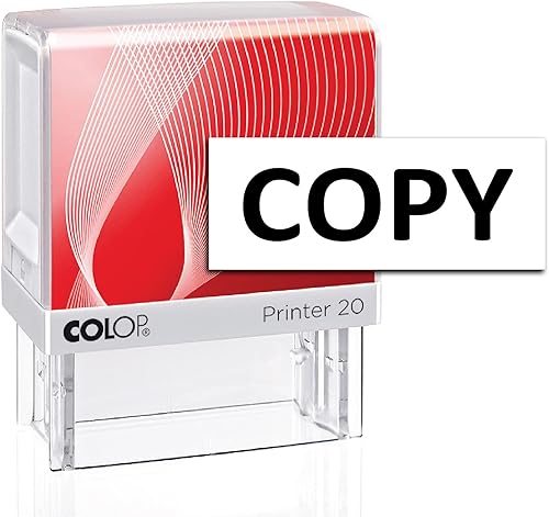 Copy Colop - Sello de goma para oficina autoentintado P20, mini sello de tinta color negro, 0.551 x 1.496 in