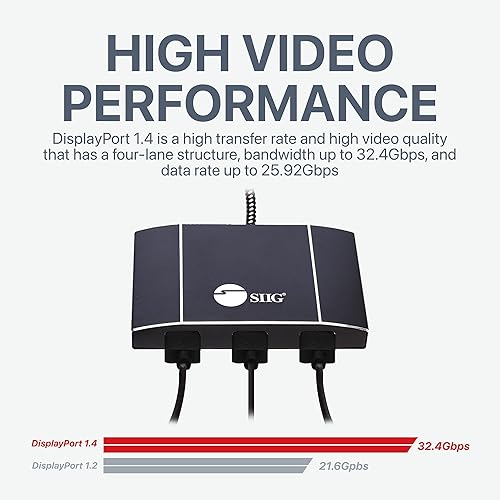 Miniatura 4 de SIIG MST Hub DisplayPort a HDMI Splitter, DP 1.4 a 3X Multi Stream Transport Hub HDMI, DisplayPort Hub Divisor de video, adaptador de monitor de