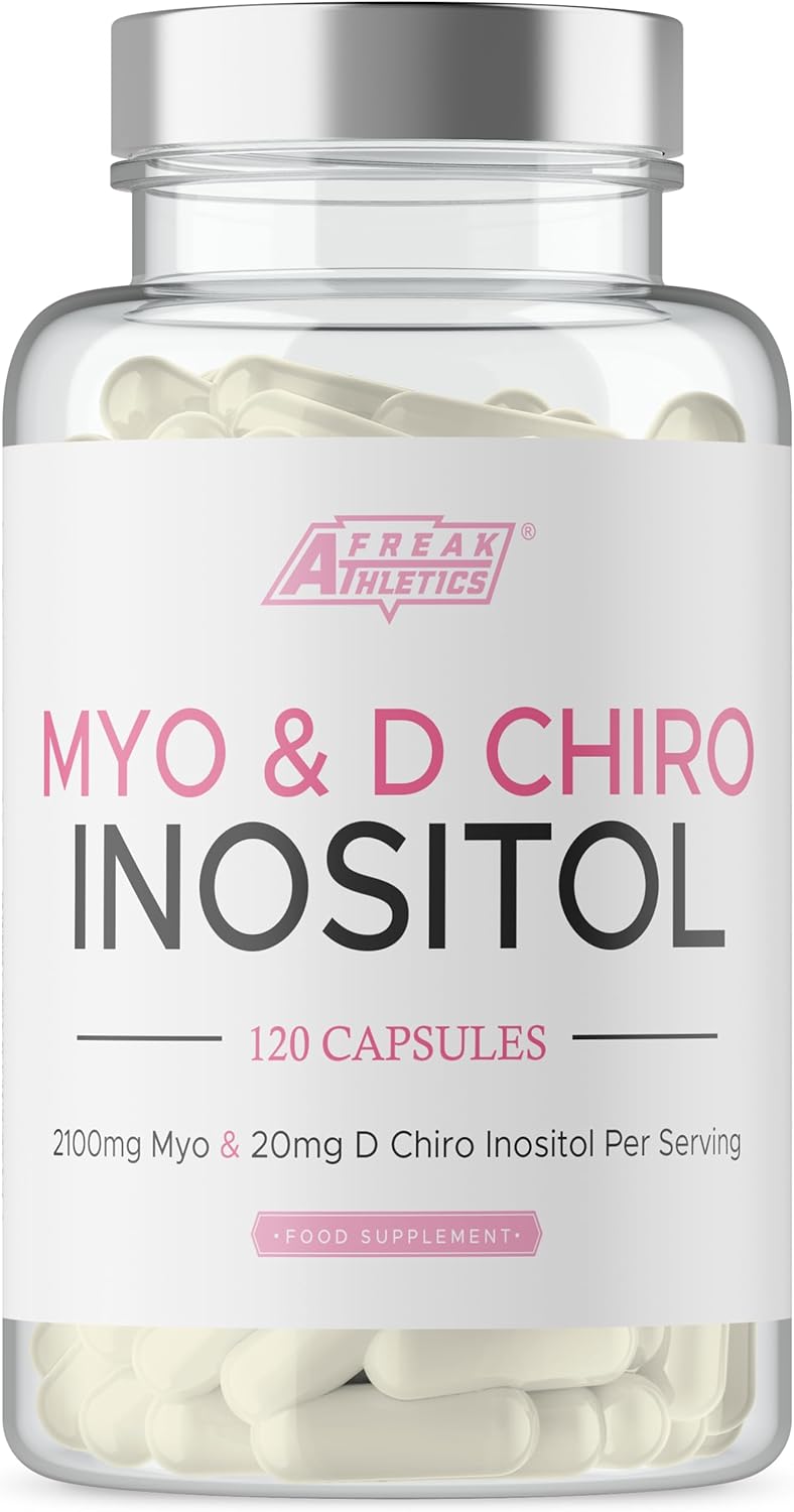 Myo-Inositol & D Chiro Inositol – Supports Women with PCOS -120 Capsules – Promotes Hormonal Balance & Normal Ovarian Function –