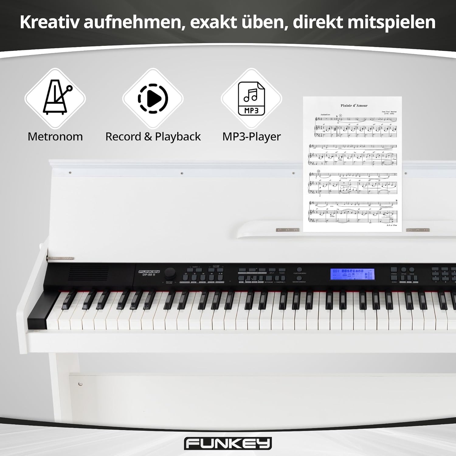 Dimensions of the FunKey DP-88 II Digital Piano