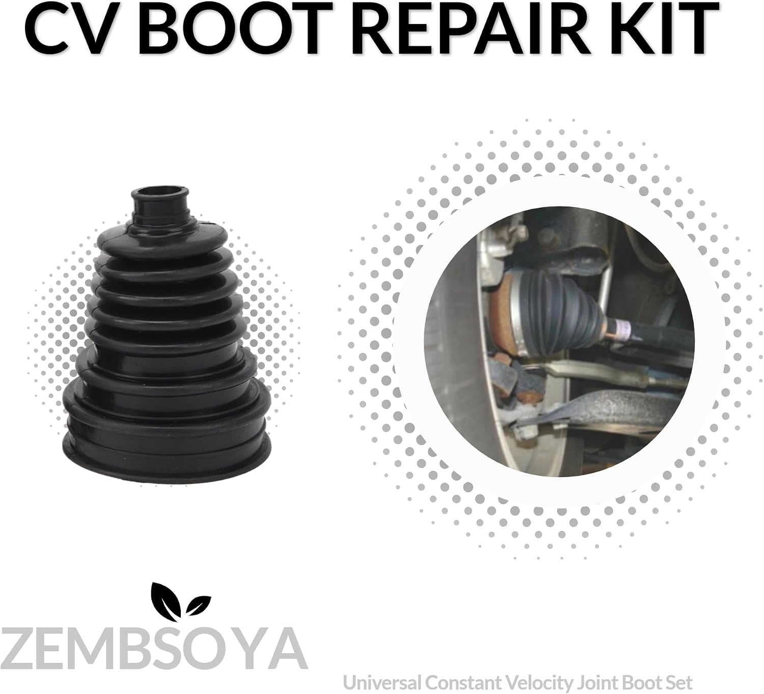 2PCS CV Boot, Silicone CV Axle Boot Repair Kit with 4 Stainless Steel Clamps, Universal Tie Rod Boot for Most Vehicle