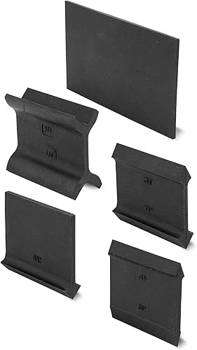 Fulton Juego de 5 almohadillas de agarre de lijado de contorno en ángulo de 9 perfiles para ángulos interiores en madera, ranuras en V, esquinas de