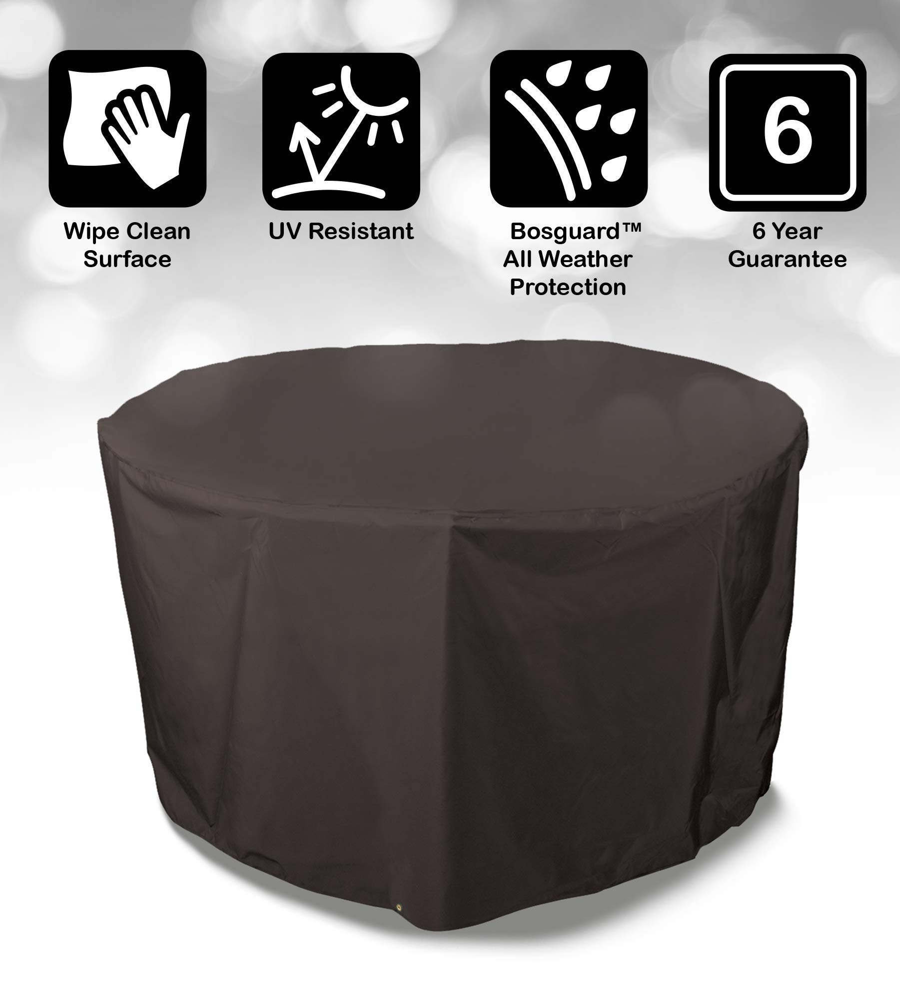 BosmereProducts Ltd D540 Storm Black 4 Seat Circular Table Cover